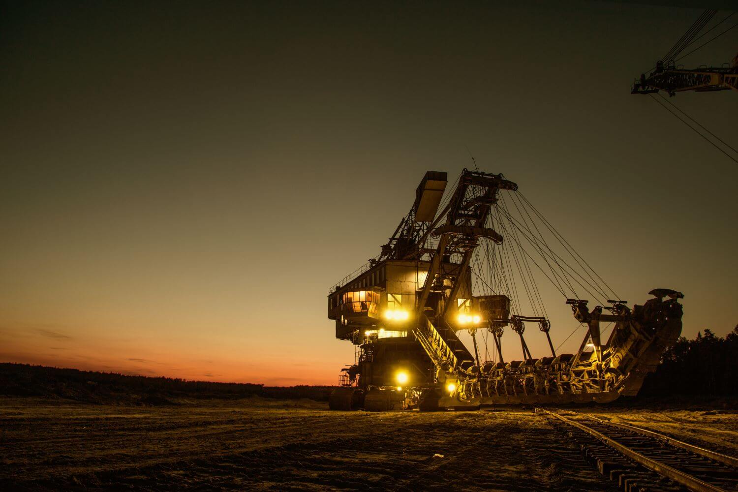 Mining Equipment at Dusk